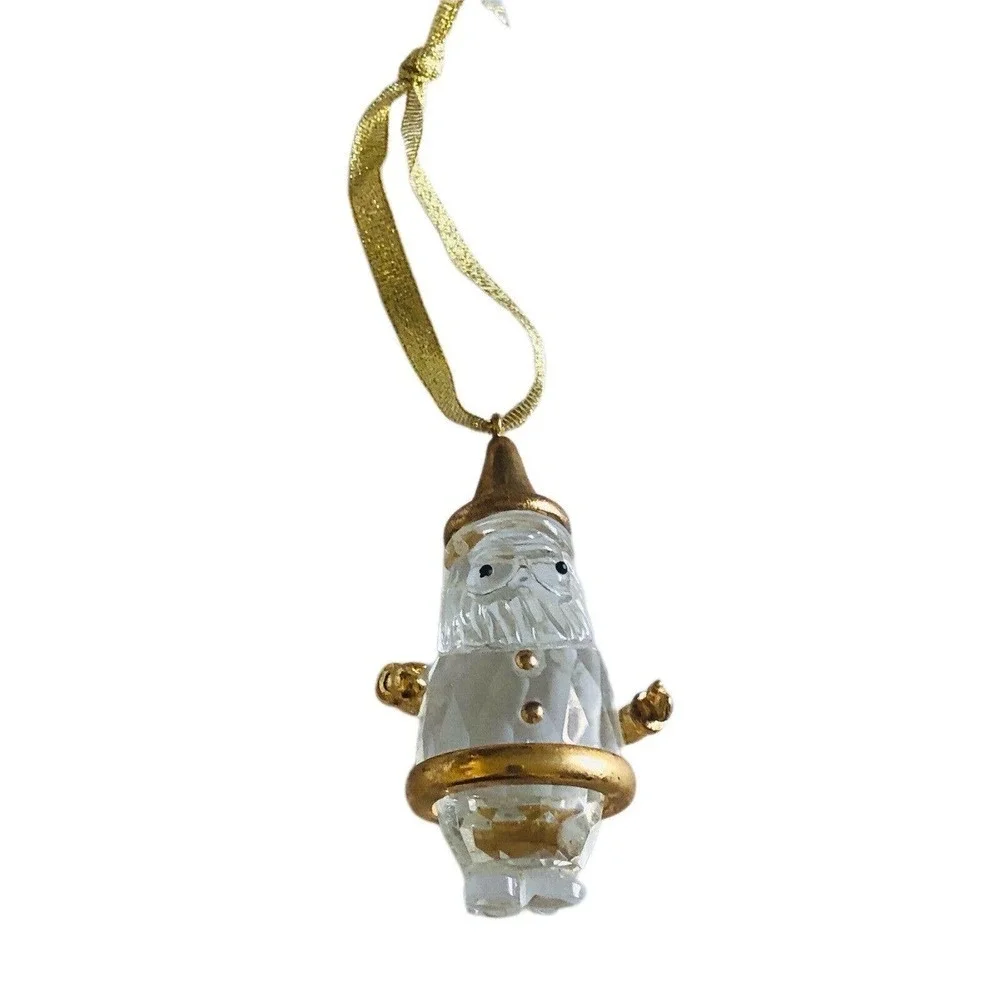 Leaded Crystal With 24 KT Gold Accents, Santa, Christmas Tree Ornament